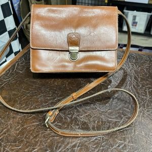 Patricia Nash Brown Leather Lanza Crossbody Accordion Pocket Organizer Bag